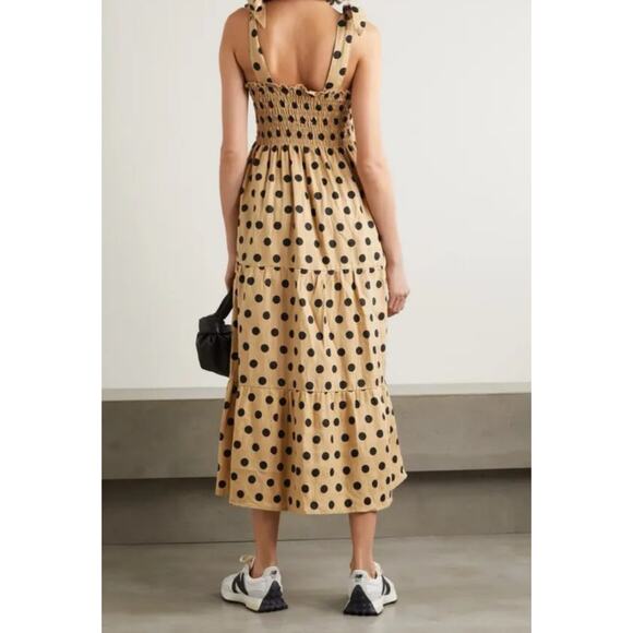 Faithfull + Net Sustain Rianne Elmelds Polka Dot Linen Midi Dress 10 - Picture 3 of 9